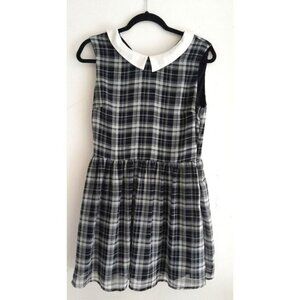 Forever 21 Womens Plaid Academia Preppy Schoolgirl Pleated Mini Dress Size M
